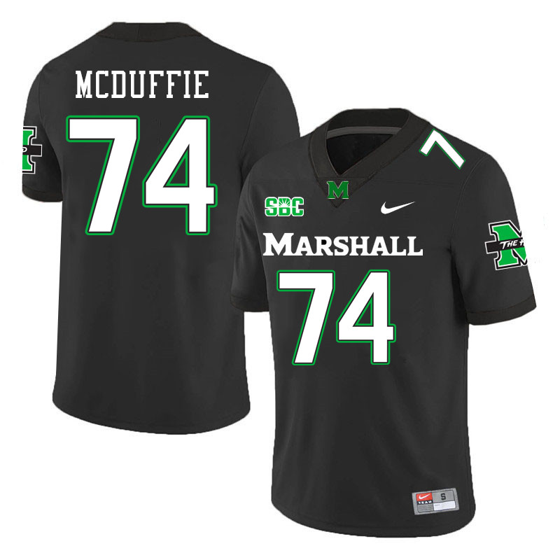 Marshall Thundering Herd #74 Tyler McDuffie College Football Jerseys Stitched-Black Marshall Thundering Herd #74 Tyler McDuffie College Football Jerseys Stitched-Black